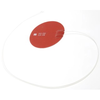 RS PRO Silicone Heater Mat 4 W, 12V DC, Circular, 75 mm Diameter, Peak Temp 300°C 245-590