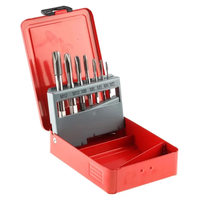 RS PRO Tap Set M3 to M12 Spiral Point Metric Hand Tap HSS, 7-Piece 427-963
