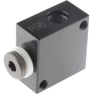 Burkert Solenoid Valve 1-Way Manifold, Anodised Aluminium, For Use With 6014 Solenoid Valve, 005020