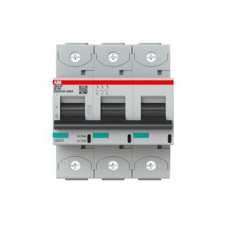 ABB High Performance S800N Miniature Circuit Breaker 3-Pole 100A Type B 690V AC 375V DC 36kA 2CCG001221R0001