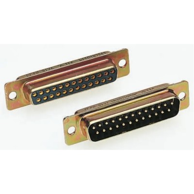 ITT Cannon ORIGINAL D-Sub Connector 37 Way Female Through Hole Straight Steel Housing 5A 121073-2158 D