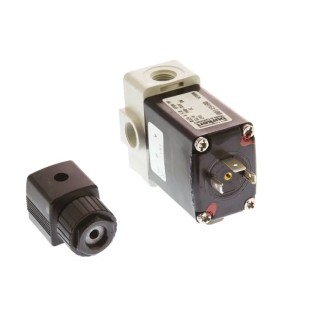 Burkert Solenoid Valve 24V DC, 2 Port, NC, Polypropylene, 1/4 in G, 6.35 mm, 3 Bar, Series 0124 061321