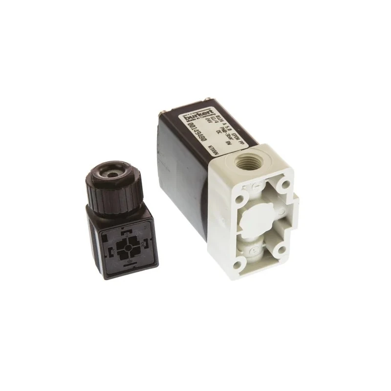 Burkert Solenoid Valve 24V DC, 2 Port, NC, Polypropylene, 1/4 in G, 6.35 mm, 3 Bar, Series 0124 061321