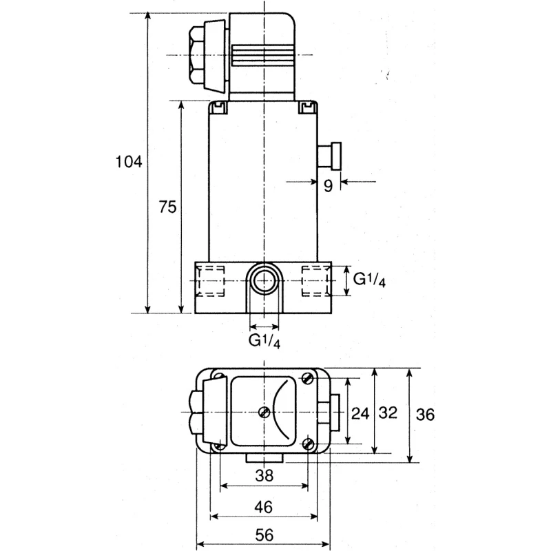 Burkert Solenoid Valve 24V DC, 2 Port, NC, Polypropylene, 1/4 in G, 6.35 mm, 3 Bar, Series 0124 061321