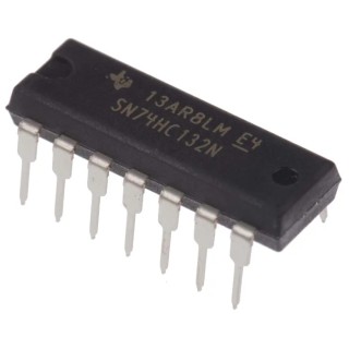 Texas Instruments 4-Channel 2-Input NAND Schmitt Trigger Logic Gate, Through Hole, PDIP-14, 2–6V, SN74HC132N