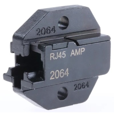 Tempo Crimp Die Set, 1300 8000 Series, Coaxial Type, Insulated, Black, For RJ45 Connectors 443-968