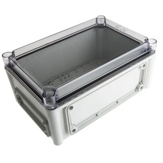 Fibox Flanged EK Series Polycarbonate Enclosure, Transparent Lid, , IP67, IK08, 130 mm Height, 280 mm Length, 190 mm IP66