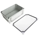 Fibox Flanged EK Series Polycarbonate Enclosure, Transparent Lid, , IP67, IK08, 130 mm Height, 280 mm Length, 190 mm IP66