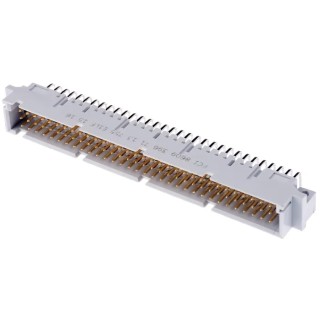 RS PRO DIN 41612 Connector 96 Way 2.54 mm Pitch 3 Row Male Right Angle Through Hole Type C/2 Solder Class C2 Gold 251-419