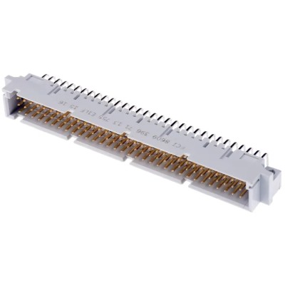 RS PRO DIN 41612 Connector 96 Way 2.54 mm Pitch 3 Row Male Right Angle Through Hole Type C/2 Solder Class C2 Gold 251-419