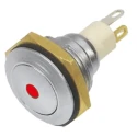 ITW Switches 57M Series Illuminated Miniature Push Button Switch, Latching SPST Red LED IP67 16.1 mm Panel Cutout 57M-211R