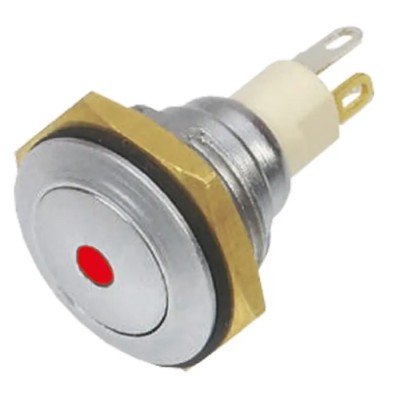 ITW Switches 57M Series Illuminated Miniature Push Button Switch, Latching SPST Red LED IP67 16.1 mm Panel Cutout 57M-211R