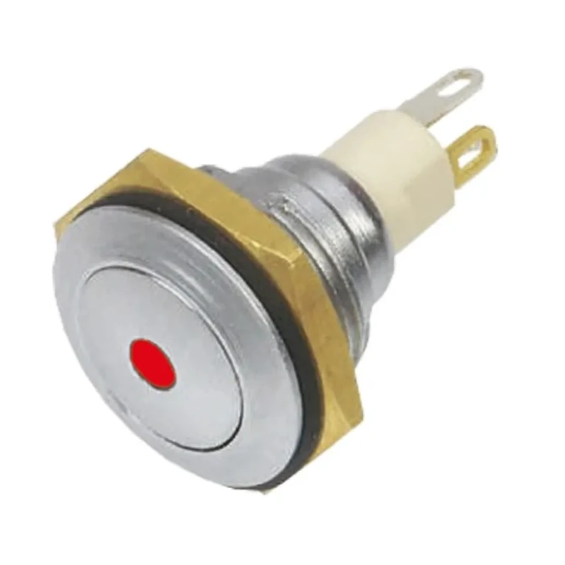 ITW Switches 57M Series Illuminated Miniature Push Button Switch, Latching SPST Red LED IP67 16.1 mm Panel Cutout 57M-211R