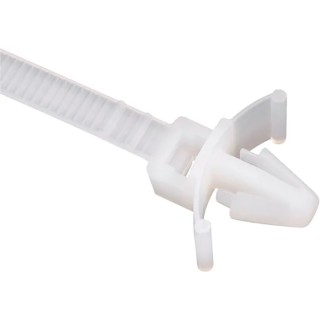 HellermannTyton Cable Tie Non-Releasable Polyamide 66, Natural, 200 mm x 4.7 mm, Mounting Clip, UL 111-85729 T50RSFM-PA66-NA