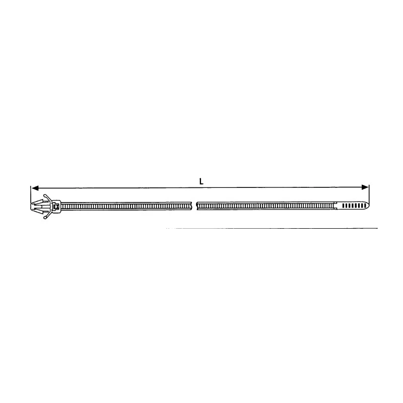 HellermannTyton Cable Tie Non-Releasable Polyamide 66, Natural, 200 mm x 4.7 mm, Mounting Clip, UL 111-85729 T50RSFM-PA66-NA