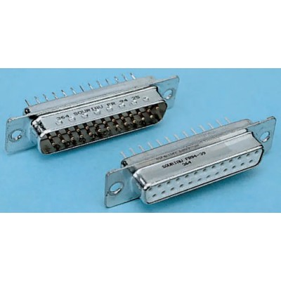 Amphenol ICC 37 Way D-Sub Connector, Straight, 2.76 mm Pitch, Through Hole, Male, Steel, 5A, DC37P364TXLF