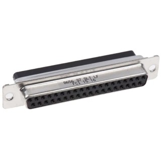 Amphenol Communications Solutions D-Sub Connector, 37-Way, Female, Cable Mount, Straight, 2.76 mm Pitch, Steel 865637SLTLF
