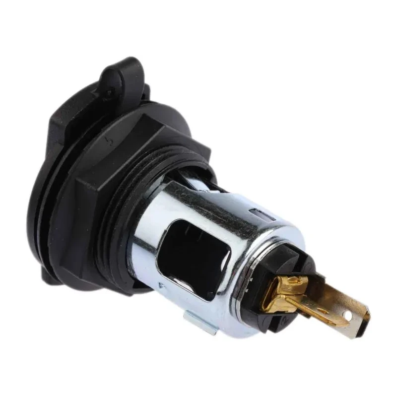 RS PRO Panel Mount Cigarette Lighter Socket 15A Steel Housing Black 450-571