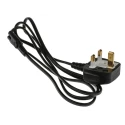 RS PRO IEC C7 to BS1363 Power Cord 1.5 m, Black PVC, 250V, 2.5A BS1363