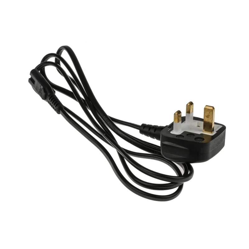 RS PRO IEC C7 to BS1363 Power Cord 1.5 m, Black PVC, 250V, 2.5A BS1363