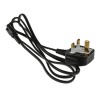 RS PRO IEC C7 to BS1363 Power Cord 1.5 m, Black PVC, 250V, 2.5A BS1363