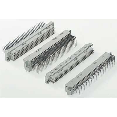 ERNI DIN 41612 Connector, 96 Way, 2.54 mm Pitch, Through Hole, Wire Wrap, Female, Class C2, 3 Row, Straight 244304 / 244304-E