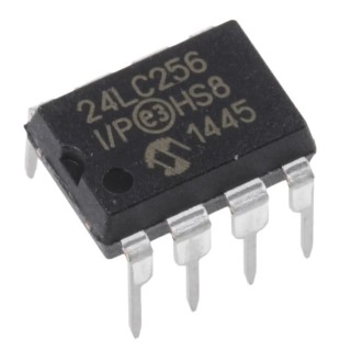 Microchip 256 kB Serial EEPROM, 900 ns Access Time, 8-Pin PDIP, I2C, Through-Hole Mount 24LC256-I/P