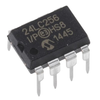 Microchip 256 kB Serial EEPROM, 900 ns Access Time, 8-Pin PDIP, I2C, Through-Hole Mount 24LC256-I/P