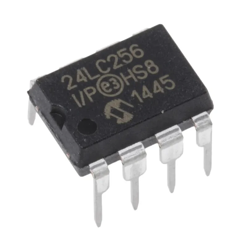 Microchip 256 kB Serial EEPROM, 900 ns Access Time, 8-Pin PDIP, I2C, Through-Hole Mount 24LC256-I/P