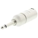 Neutrik Audio Male XLR Straight 1/4 in Mono AV Adapter, 5V, 87mm, Zinc Housing, NA2MP