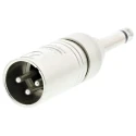 Neutrik Audio Male XLR Straight 1/4 in Mono AV Adapter, 5V, 87mm, Zinc Housing, NA2MP