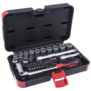 RS PRO 40-Piece 3/8 in Standard Socket Set Chrome Alloy Steel 253-166