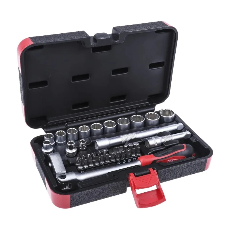 RS PRO 40-Piece 3/8 in Standard Socket Set Chrome Alloy Steel 253-166