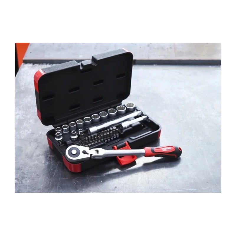 RS PRO 40-Piece 3/8 in Standard Socket Set Chrome Alloy Steel 253-166