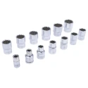 RS PRO 40-Piece 3/8 in Standard Socket Set Chrome Alloy Steel 253-166