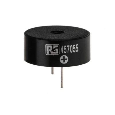 RS PRO Piezo Buzzer Component Through Hole, Continuous Tone, Internal Drive, 95dB, 9.5mm Height, 3–30V DC 457-055