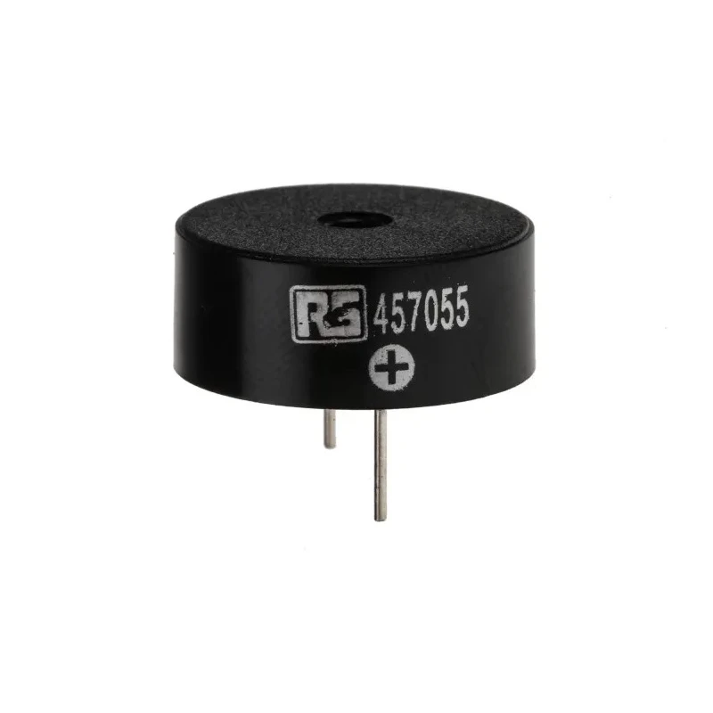 RS PRO Piezo Buzzer Component Through Hole, Continuous Tone, Internal Drive, 95dB, 9.5mm Height, 3–30V DC 457-055