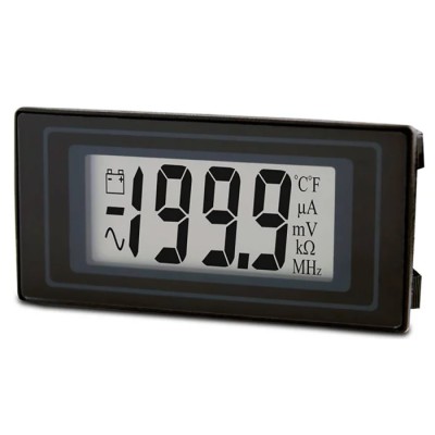 Lascar DPM 500 Digital Voltmeter DC, LCD, 3.5 Digits, ±1% Accuracy, 27mm x 57mm Panel, 8.2mm Depth