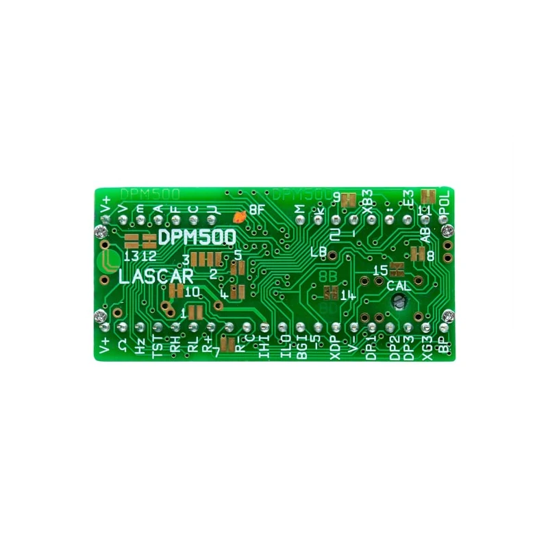 Lascar DPM 500 Digital Voltmeter DC, LCD, 3.5 Digits, ±1% Accuracy, 27mm x 57mm Panel, 8.2mm Depth
