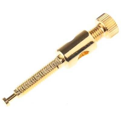 RS PRO Straight Chassis Loudspeaker Connector, 1 Way Male, Black, 16A, Gold-Plated Brass, Screw Termination 458-207