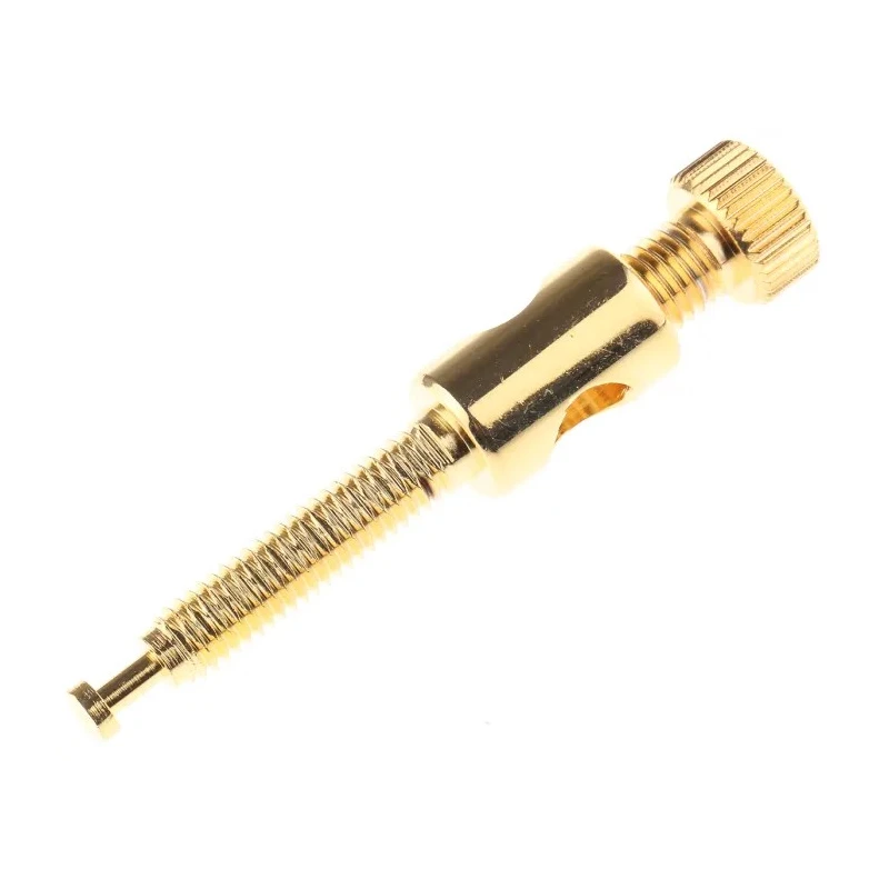 RS PRO Straight Chassis Loudspeaker Connector, 1 Way Male, Black, 16A, Gold-Plated Brass, Screw Termination 458-207