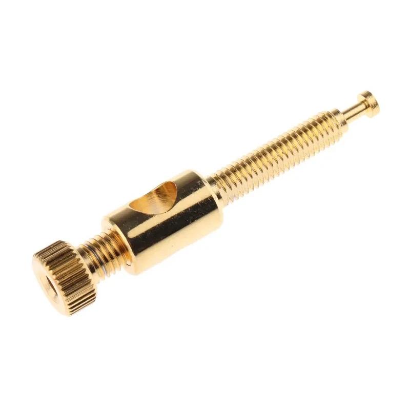 RS PRO Straight Chassis Loudspeaker Connector, 1 Way Male, Black, 16A, Gold-Plated Brass, Screw Termination 458-207