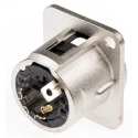 Neutrik Panel XLR Connector, Straight, 4 Way, 50V, Silver over Nickel Plating, Panel Mount, NC4MD-L-1