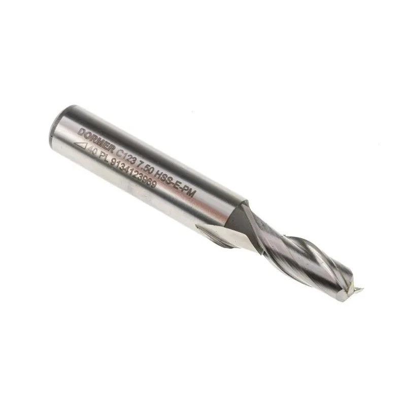 Dormer Plain Slot Drill 2 Flutes, High Speed Steel-E-PM, 7.5 mm Cut Diameter, 16 mm Cut Length, 66 mm Overall C1237.5
