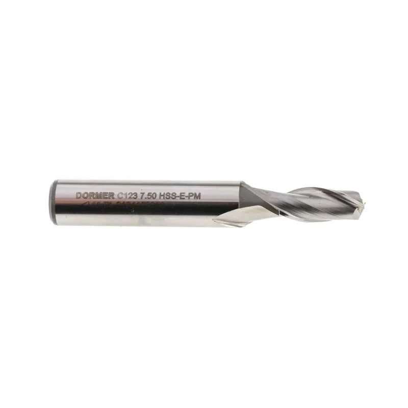 Dormer Plain Slot Drill 2 Flutes, High Speed Steel-E-PM, 7.5 mm Cut Diameter, 16 mm Cut Length, 66 mm Overall C1237.5
