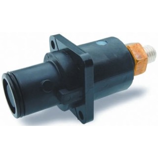 ITT Cannon Veam Snaplock IP67 Black Panel Mount 1P Straight Mains Connector 250A 1.0kV SNPM-P-TP-BK