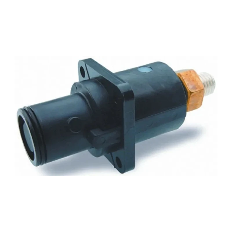 ITT Cannon Veam Snaplock IP67 Black Panel Mount 1P Straight Mains Connector 250A 1.0kV SNPM-P-TP-BK