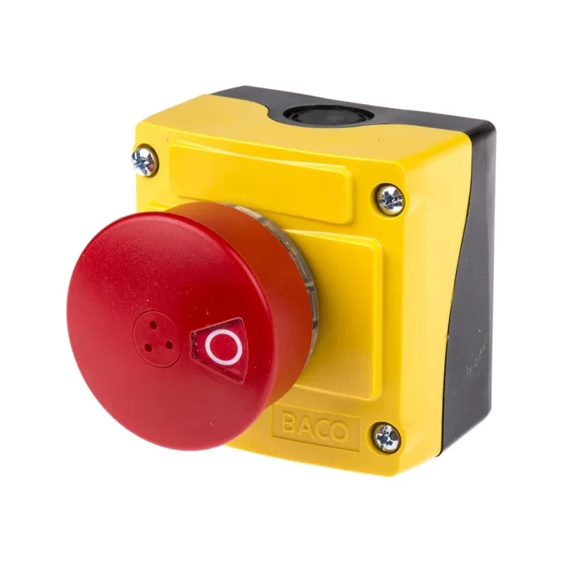 BACO Pull Release Emergency Stop Push Button, Surface Mount, 2 NC Contacts, IP66, Plastic LBX1