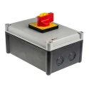RS PRO 4-Pole DIN Rail Isolator Switch, 100A, 45 kW, IP65, 3 Phase, Red Handle, Model IP65