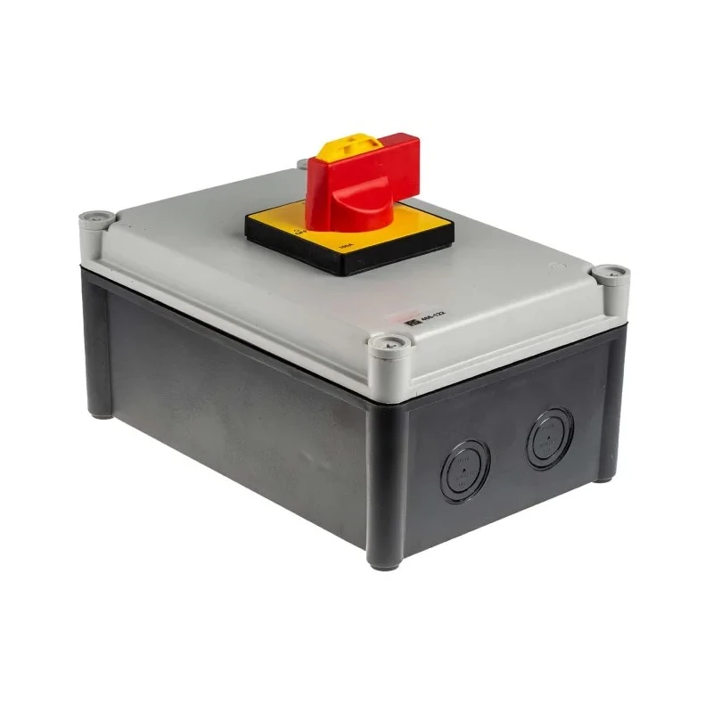 RS PRO 4-Pole DIN Rail Isolator Switch, 100A, 45 kW, IP65, 3 Phase, Red Handle, Model IP65